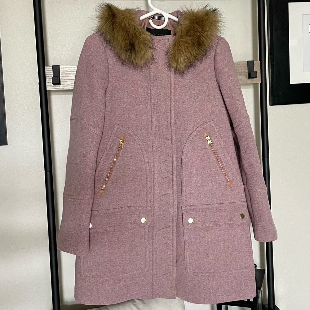J. Crew Chateau Parka, sz 6, Dusty lilac pink